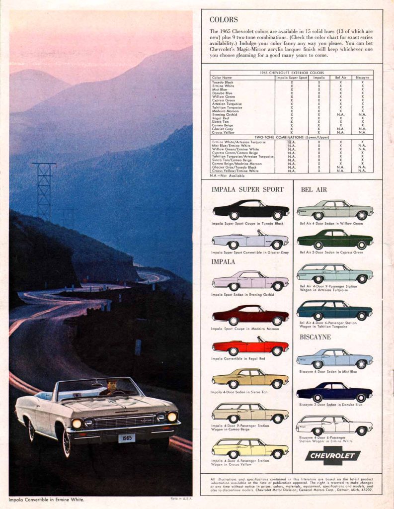 Chevrolet Colour Choices